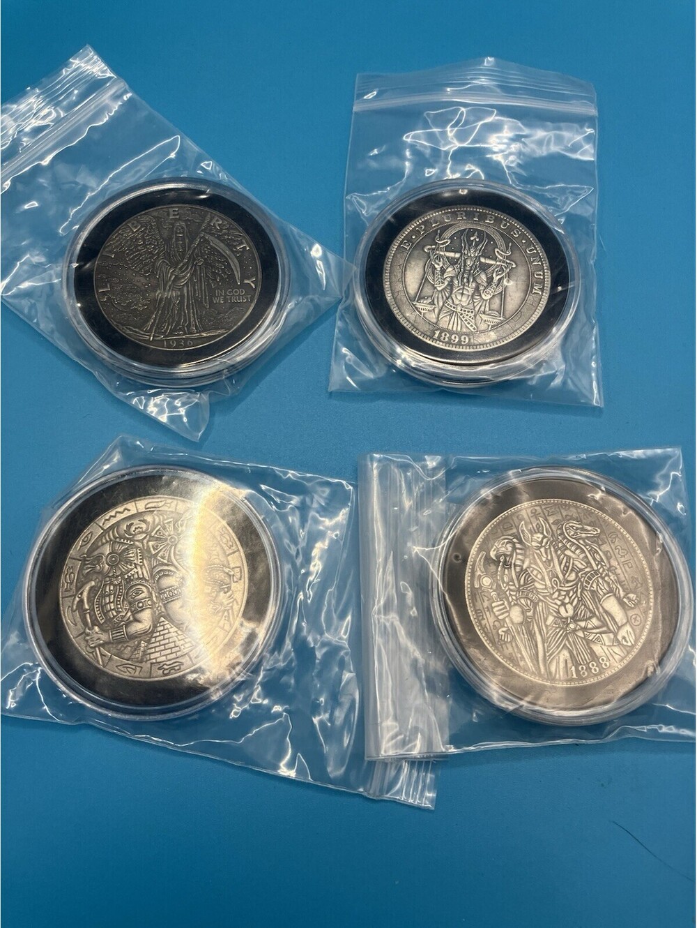 Grim Reaper Novelty Coin E Pluribus Unum Dollar Collector Eagle USA + 3 More